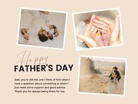 Soft Beige Father's Day Family Photo Collage Card