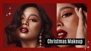 红色圣诞化妆创意 Youtube视频封面