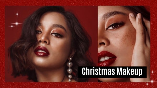 红色圣诞化妆创意 Youtube视频封面