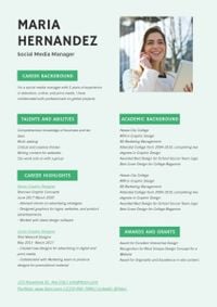 Social Media Manager CV Resume
