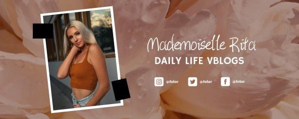 modern, designer, designers, Soft Flower With Personal Photo Daily Life  Twitch Banner Template