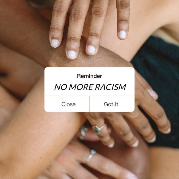 racism, say no to racism, anti racism, Minimal International Day For The Elimination Of Racial Discrimination Instagram Post Template