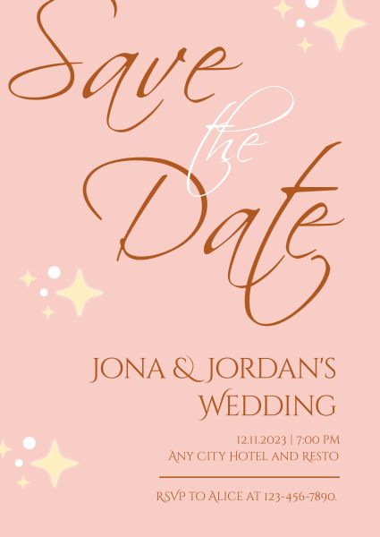 Shiny Pink Save The Date Wedding Invitation Invitation