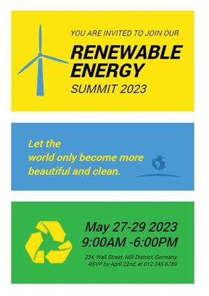 environment, recycle, ecology, Renewable Energy Conference Invitation Template