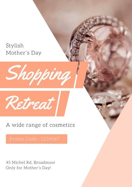 holiday promotions, mom, mum, Mothers Day Shopping Retreat Poster Template