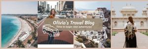 world tour, vlog, adventure, Olivia's Travel Blog Twitter Cover Template