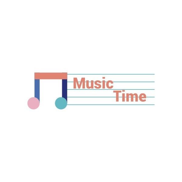 白色音乐时间标志 Logo