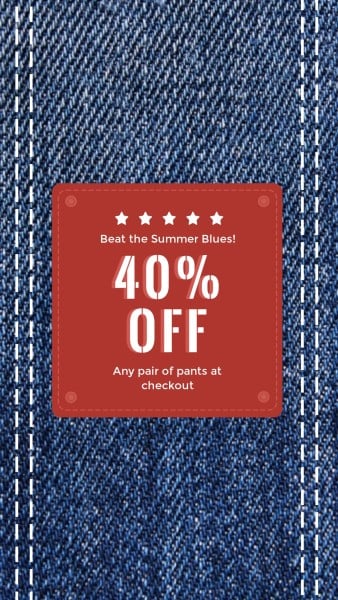 Blue Jeans Sale Instagram Story