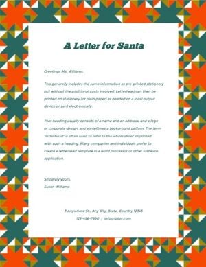圣诞老人的红色和绿色字母 信纸