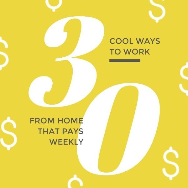 money, dollar, currency, Cool Ways To Work From Home Instagram Post Template