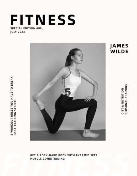 exercise, sport, sports, Woman Fitness Cover Magazine Cover Template