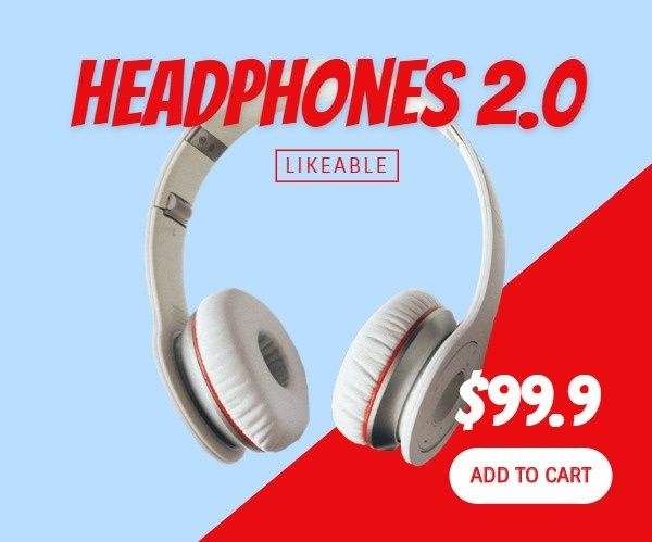 banner ads, eletronics, online sale, Online Headphone Sale Large Rectangle Template