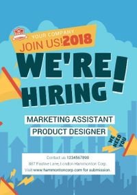 we are hiring, join us, work, Hiring Flyer Template