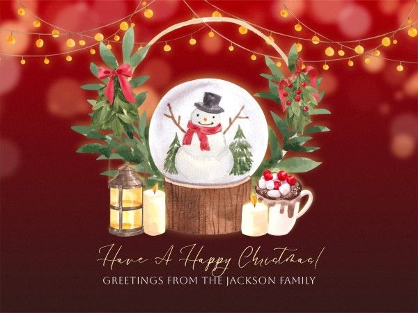 merry christmas, xmas, celebration, Red Retro Illustration Christmas Greeting Card Template
