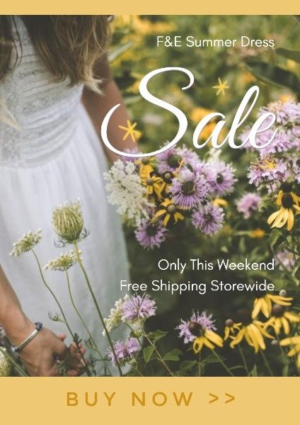 buy, ad, shopping, Summer Dress Sale Poster Template