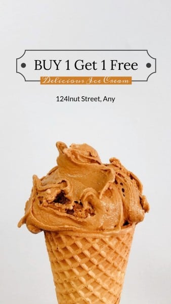白冰淇淋买一个得到一个免费销售 Instagram故事
