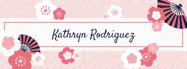 Pink Japanese Style Flower Banner Facebook Cover