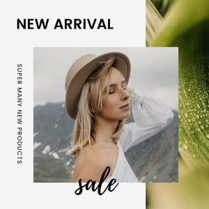 cloth, social media, business, Green New Arrival Fashion Sale Instagram Post (Square) Template