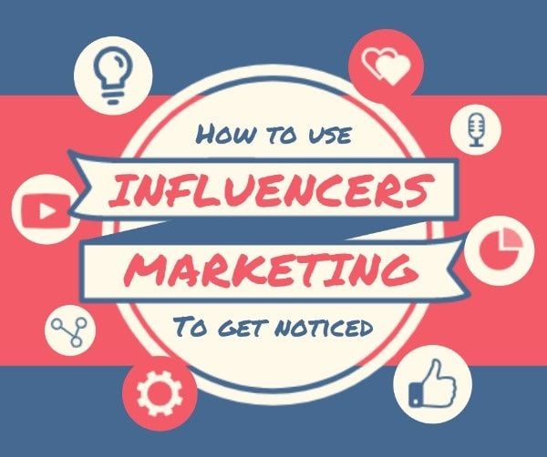 Red And Blue Influencer Marketing Blogging Facebook Post