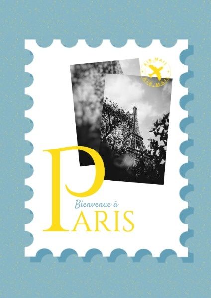 france, postcard, card, Paris Travel Flyer Template