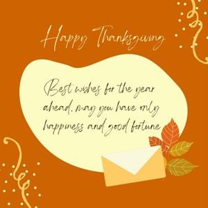 thank you, grateful, blessing, Orange Gratitude Happy Thanksgiving Social Media Instagram Post Template