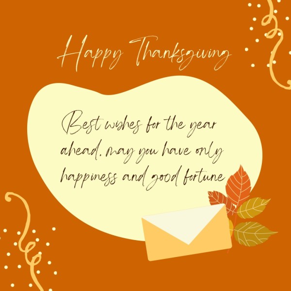 Orange Gratitude Happy Thanksgiving Social Media Instagram Post