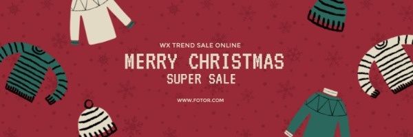 discount, ecommerce, season, Christmas Clothes Sales Twitter Cover Template