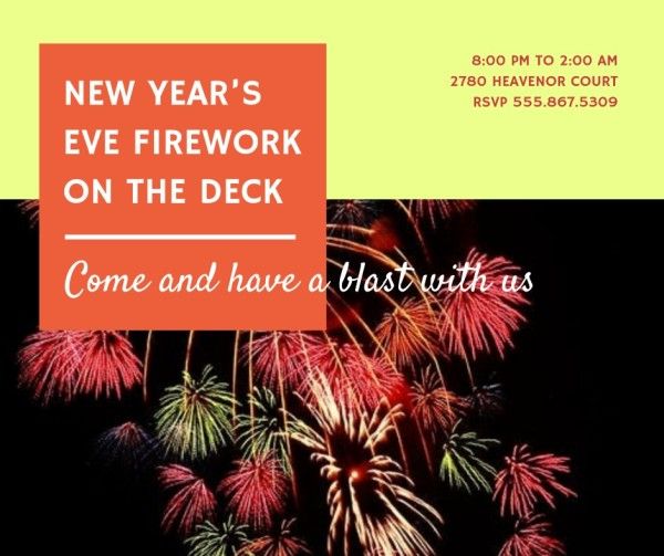 new year, fireworks, party, Red Firework Facebook Post Facebook Post Template
