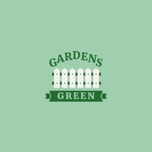緑のガーデニングフェンスアイコン ロゴ