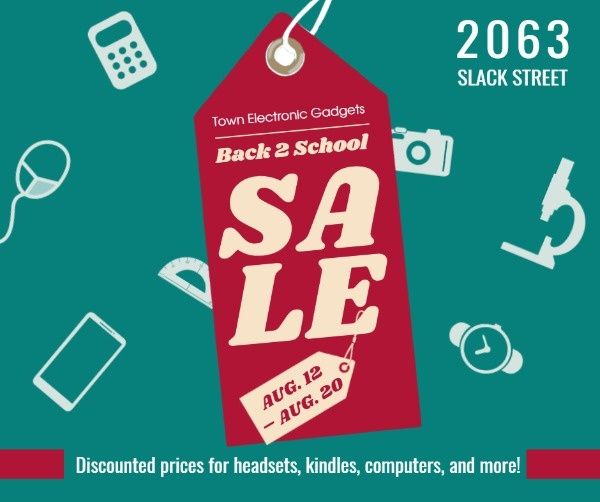 discount, shop, store, Cute Back To School Sales Promotion Facebook Post Template
