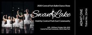 swan lake, ballet, dancing, Dance Ticket Template