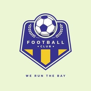 蓝色足球运动徽章 Logo