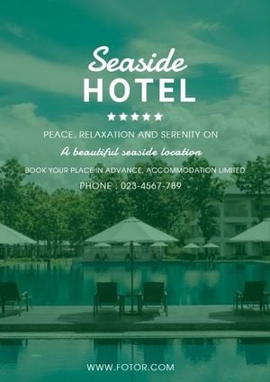 绿色海滨酒店旅游 宣传单