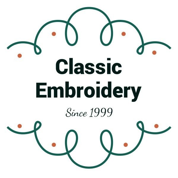 classic embroidery, fashion, apparel, Green Embroidery ETSY Shop Icon Template