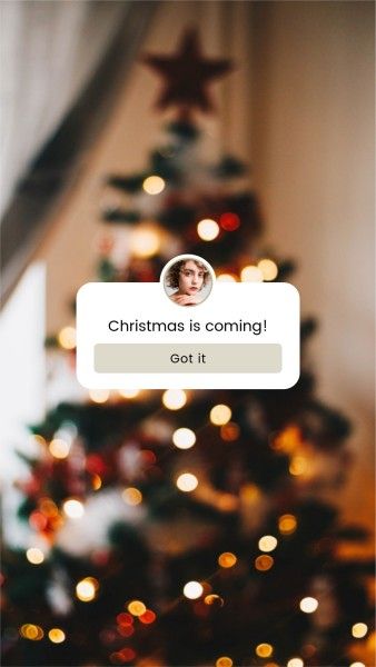 holiday, greeting, notification, Brown Christmas Reminder Mobile Wallpaper Template