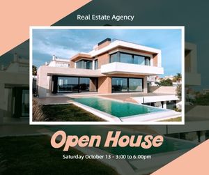 flyer, sale, marketing, Real Estate Open House  Facebook Post Template