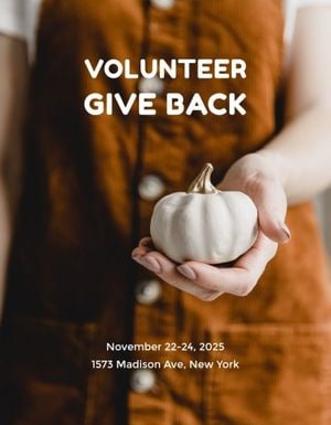 holiday, celebration, volunteer, Thanksgiving Charity Organization Event Program Template