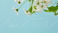 Green April Spring Monthly Calendar
