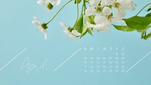flower, photo, life, Green April Spring Monthly Calendar Template