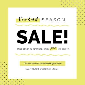 promotion, business, discount, Yellow End Of Season Sale Instagram Post Template