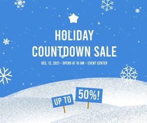 business, marketing, promotion, Blue Christmas Sale Facebook Post Template