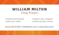 pattern, war, game, Orange Gaming Channel Banner Business Card Template