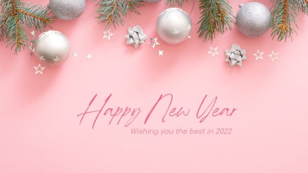 Pink Happy New Year Desktop Background Wallpaper