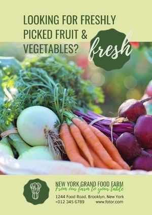 vegetable, fresh, plant, Food Farm Sale Poster Template