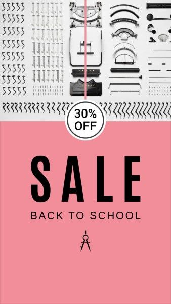 sales, discount, education, Back To School Stationery Promotion Instagram Story Template