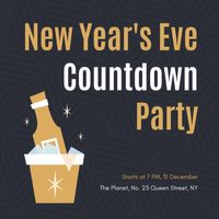 social medium, instagram ad, advertisement, New year's eve countdown party invitation Instagram Post Template