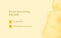 art, artist, exhibition, Light Yellow Watercolor Classic Gallery Business Card Template