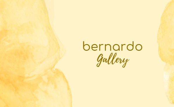 art, artist, exhibition, Light Yellow Watercolor Classic Gallery Business Card Template
