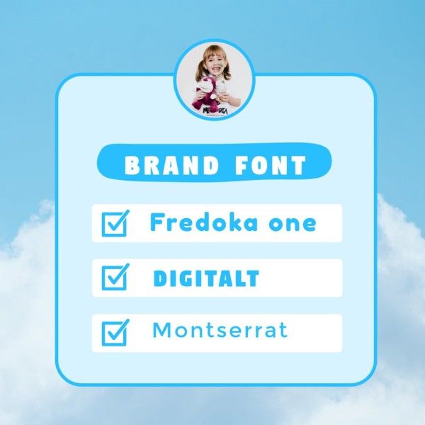 brand building, fashion, style, Blue Child Branding Font Instagram Post Template