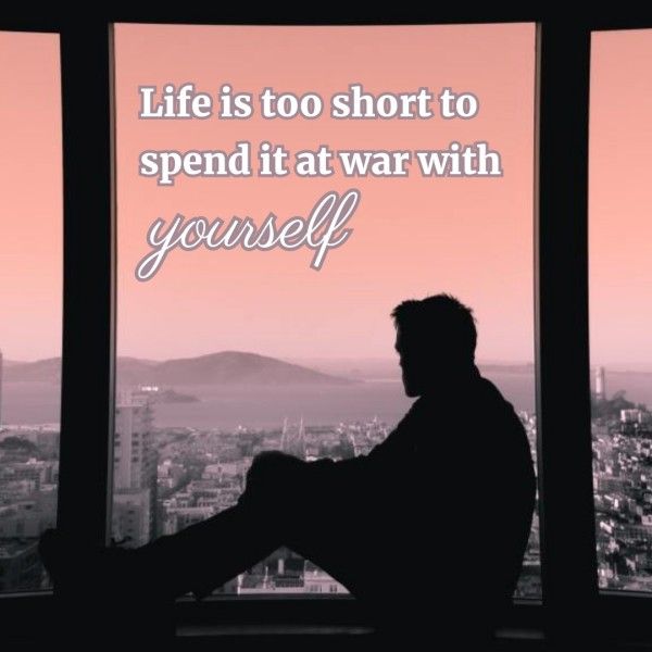 city view, social media, man, Pink Life Quote Instagram Post Template
